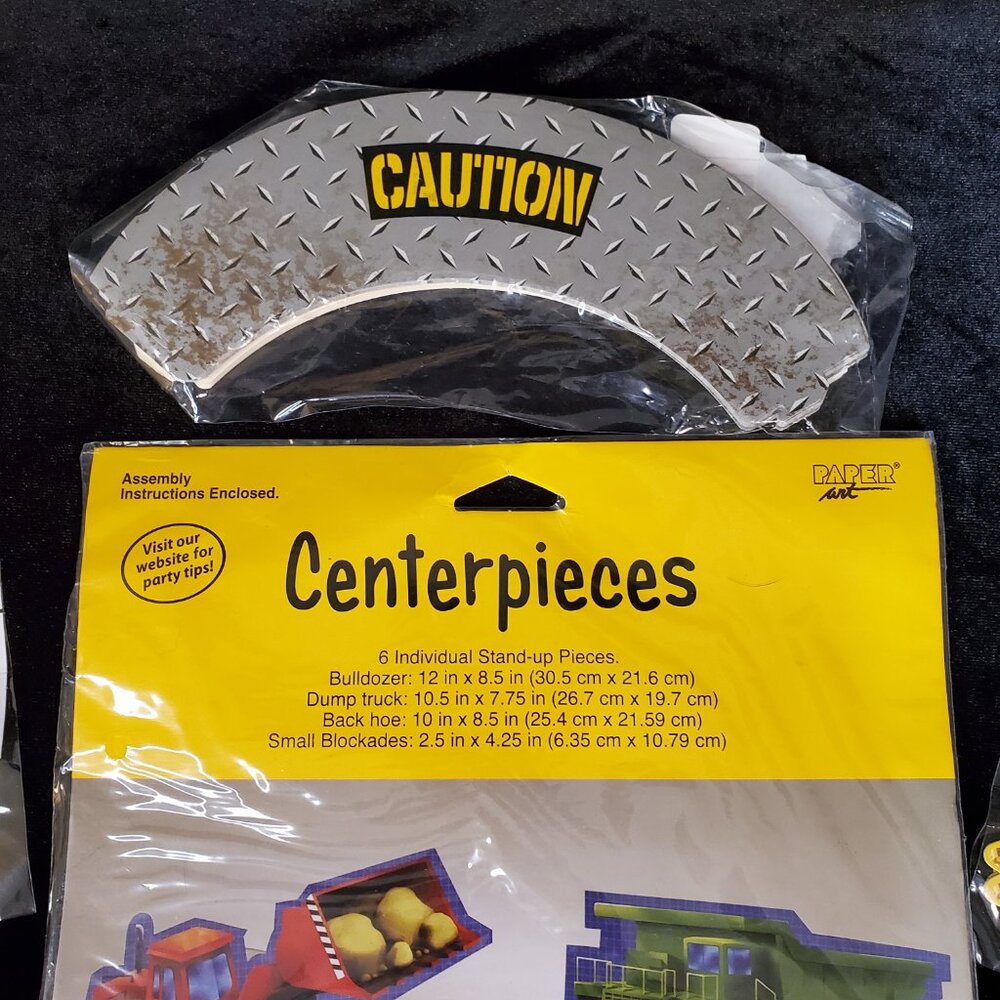 Construction Birthday Party Supplies Centerpiece Cupcake Toppers Wrappers NWT - Picture 6 of 6